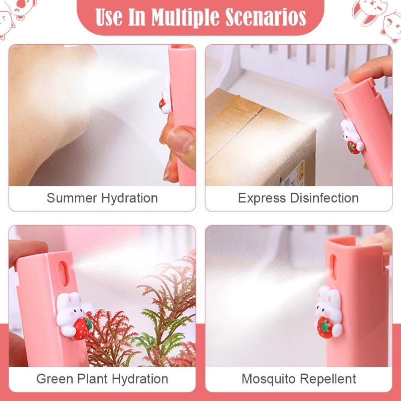 Botol Semprot Air Desinfektan Kosmetik Portabel Desain Kartun Ukuran 10ml Untuk Travel