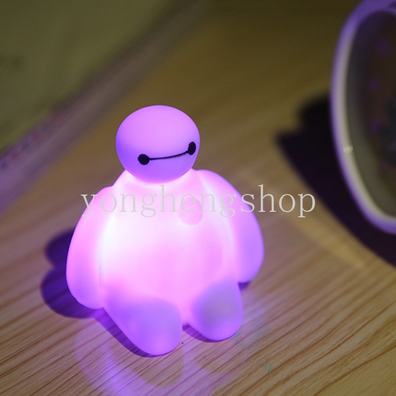 Lampu Malam LED 7 Warna Bentuk Big Hero 6 BayMax Untuk Dekorasi Meja