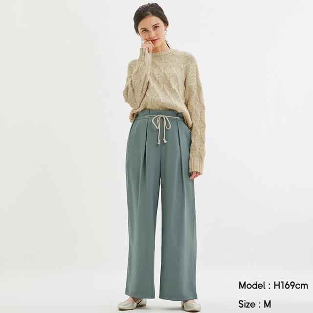 UNIQLO GU WIDE PANTS ROPE BELT