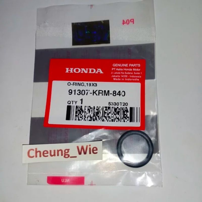 91307KRM840 oring tutup oli atas Honda original Ori AHM Harga 1bh