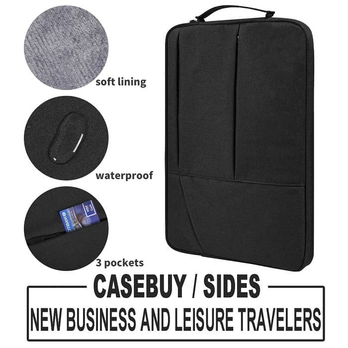 Tas Laptop sleeve Macbook soft case Jinjing Pocket Black Waterproof 14 inch - Hitam