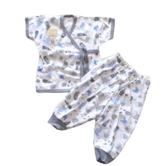 SET NARY baju kimono bayi/baby lengan pendek 0-6 bln newborn 100% cotton bahan lembut dingin