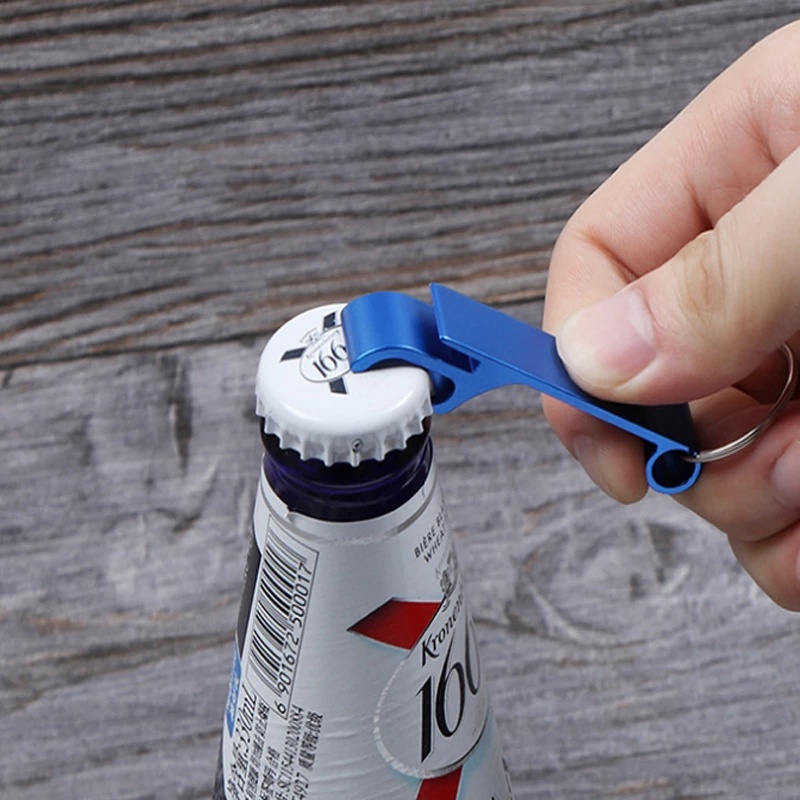 Home Portable Aluminum Alloy Keychain Bottle Opener / Mini Beverage Beer Can Opener with Key Ring