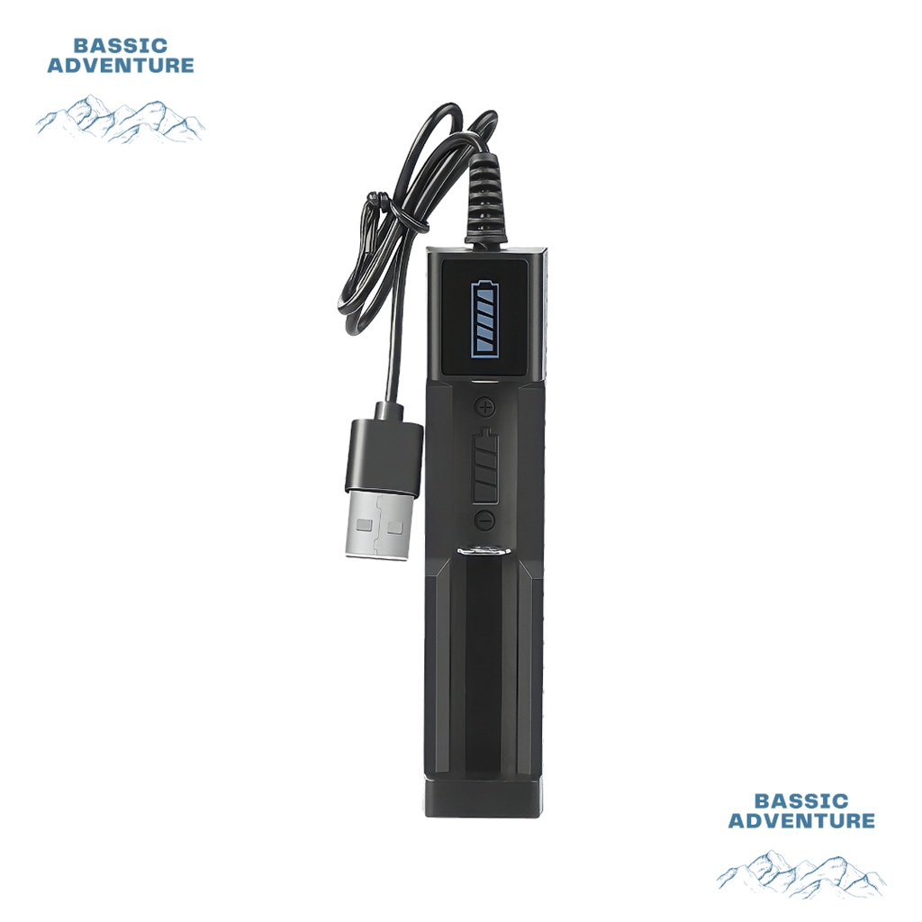 Charger Baterai 18650 Cas Baterai Battery Rechargeable Charger 1 slot Baterai Ultrafire