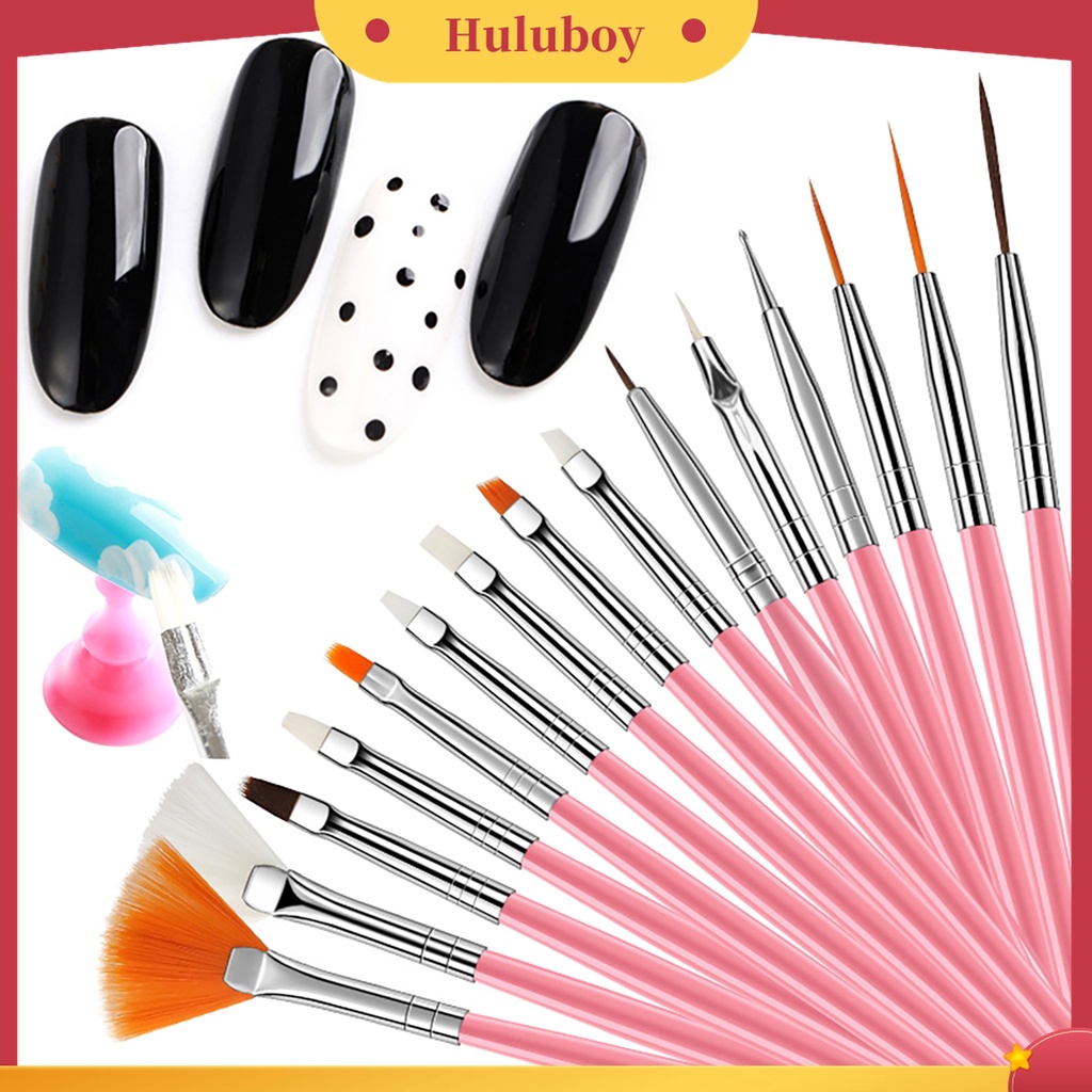 Huluboy Huluboy♡ 15pcs / Set Pen Perawatan Kuku Bahan Plastik Ramah Kulit Untuk Manicure