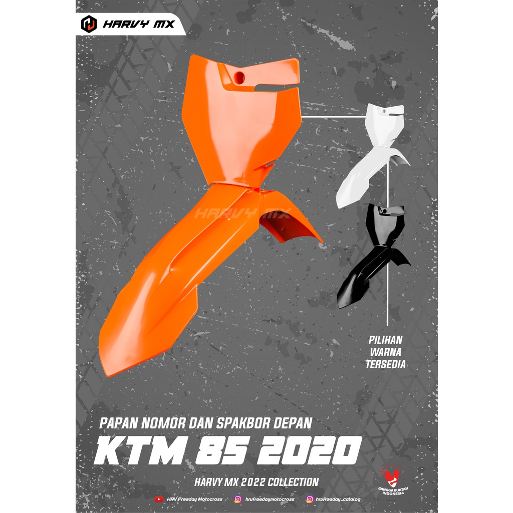 Spakbor Slebor Depan Plus Papan Nomor HRV KTM 85 2020 Orange Hitam Putih