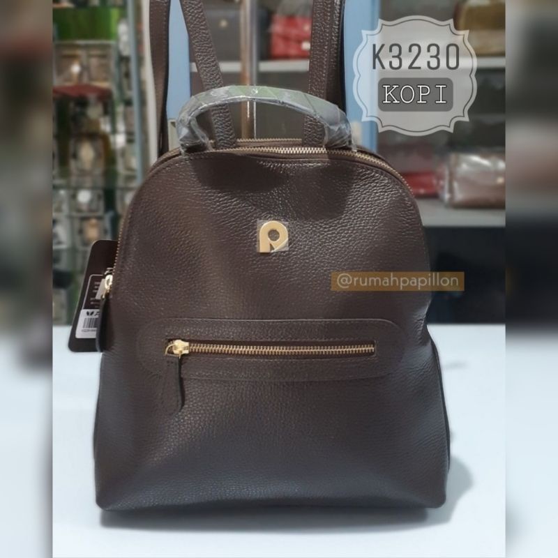 Tas Ransel Wanita Kulit Asli Merk Papillon Original / K3230 Kopi