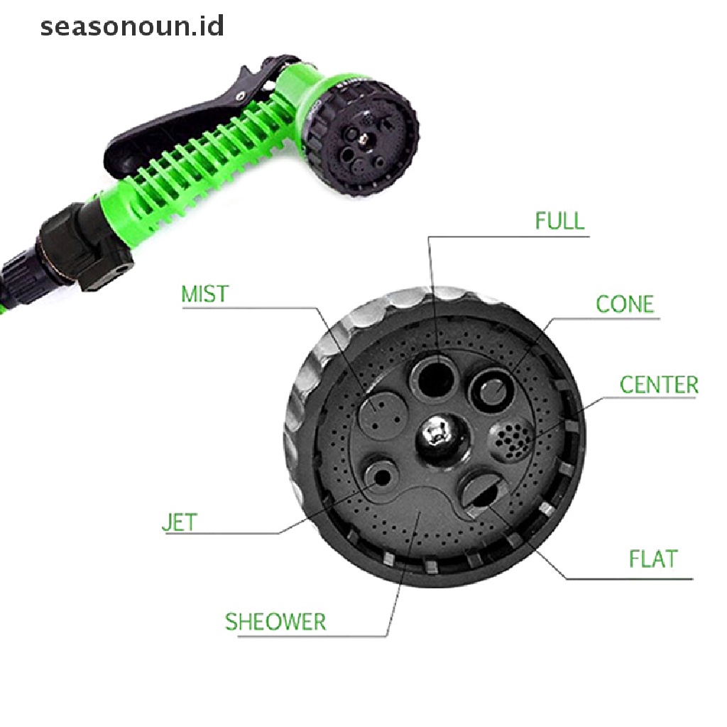 【seasonoun】 7 Function Garden Spray Hose Nozzle Water Sprayer Hoselock With Soft Grip .