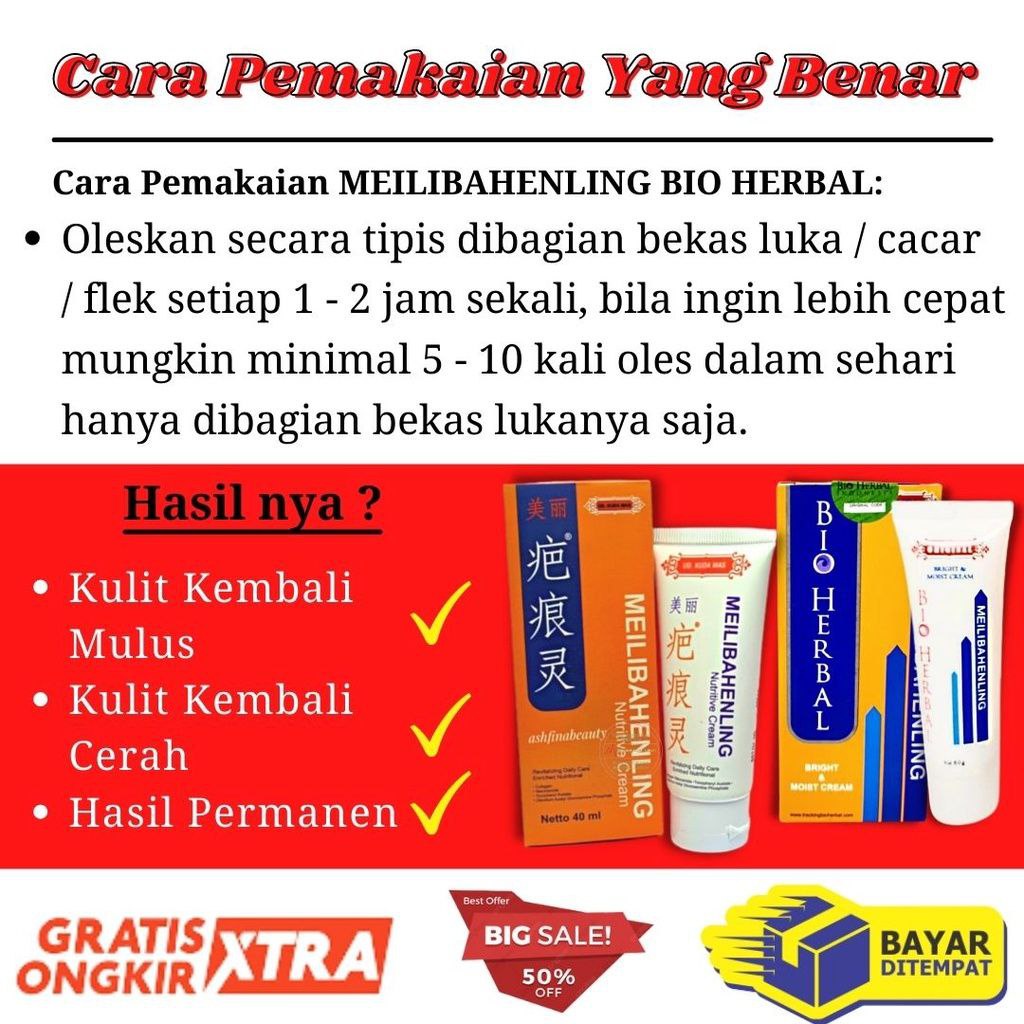 Obat Cream Penghilang Bekas Luka Lama Hitam Koreng Bopeng Jerawat Meilibahenling Original 100% Ampuh BPOM Resmi Mengobati Luka Kulit Asli Halal Berkhasiat Untuk Menghilangkan Semua Jenis Bekas Luka Yang Mengandung Bahan Natural Alami Tanpa Efek Samping