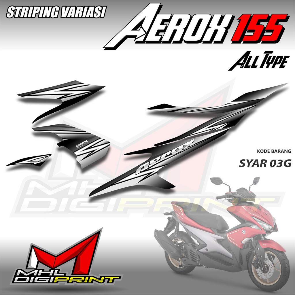 STRIPING VARIASI AEROX 155 ALL TYPE - STIKER AEROX 155 - SYAR 03