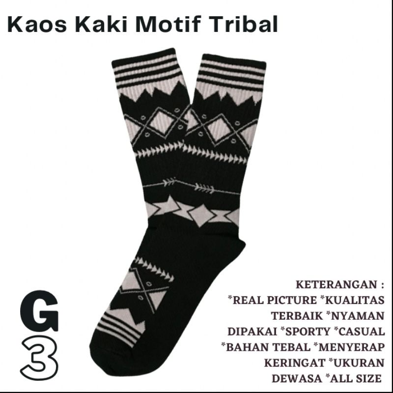 G3 Grosir Kaos Kaki Motif Tribal Skate bisa COD Bandung