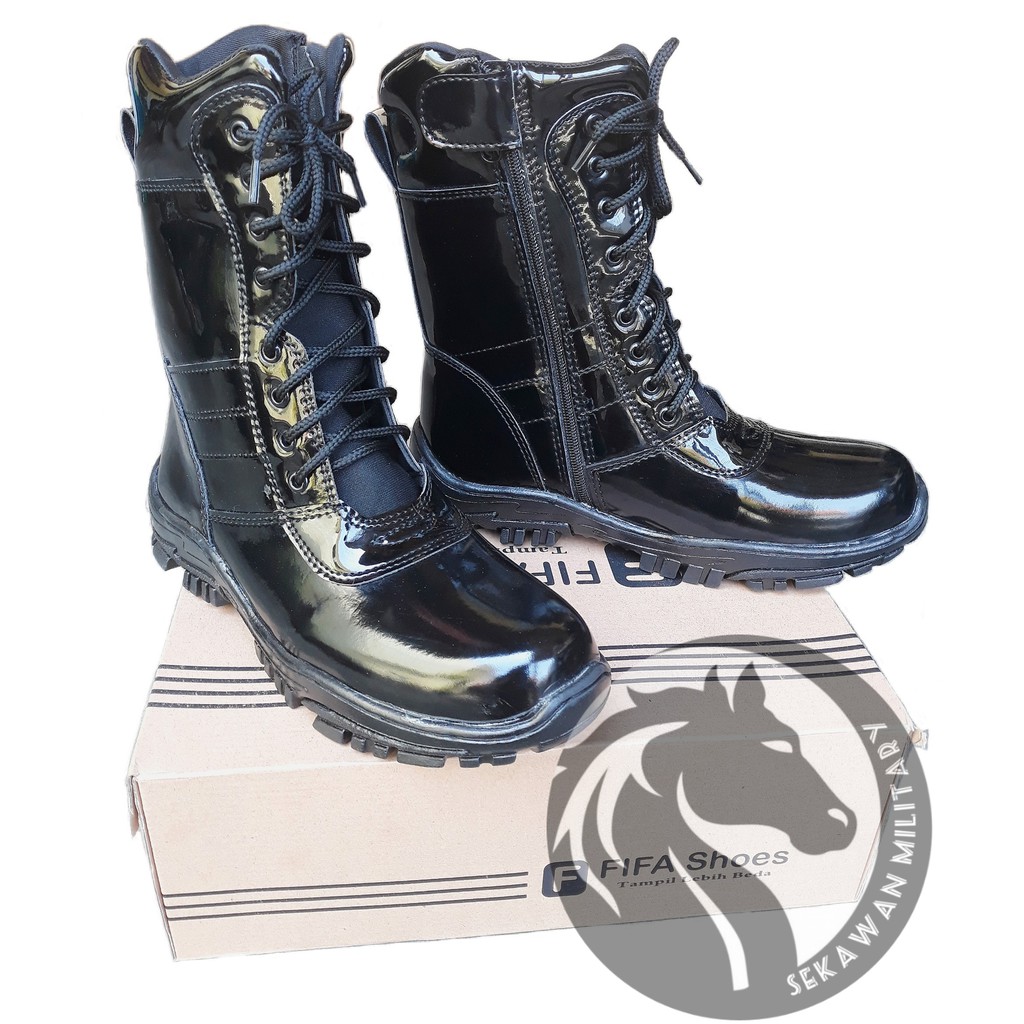 Sepatu PDL TNI POLRI Kilap - Sepatu PDL Tanpa Semir Security Satpam