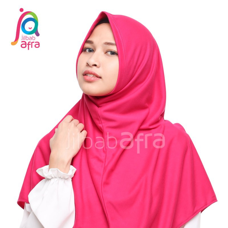SYIFA 15 Magenta JilbabAfra MyPearlCollection - Bergo Kaos Nonpet Hijab Instan Syiria Tanpa Pet