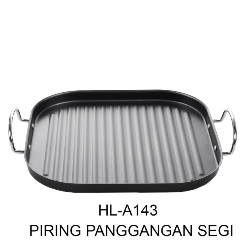 Wadah Grill Pan Alat Panggang Kotak Garis 28 cm HL A143 Homeline