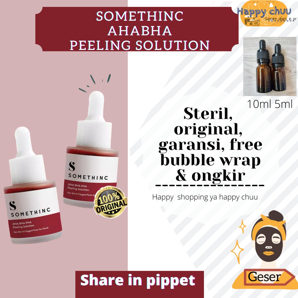 somethinc AHA BHA PHA peeling solution serum 5ml skincare share in jar lokal ori