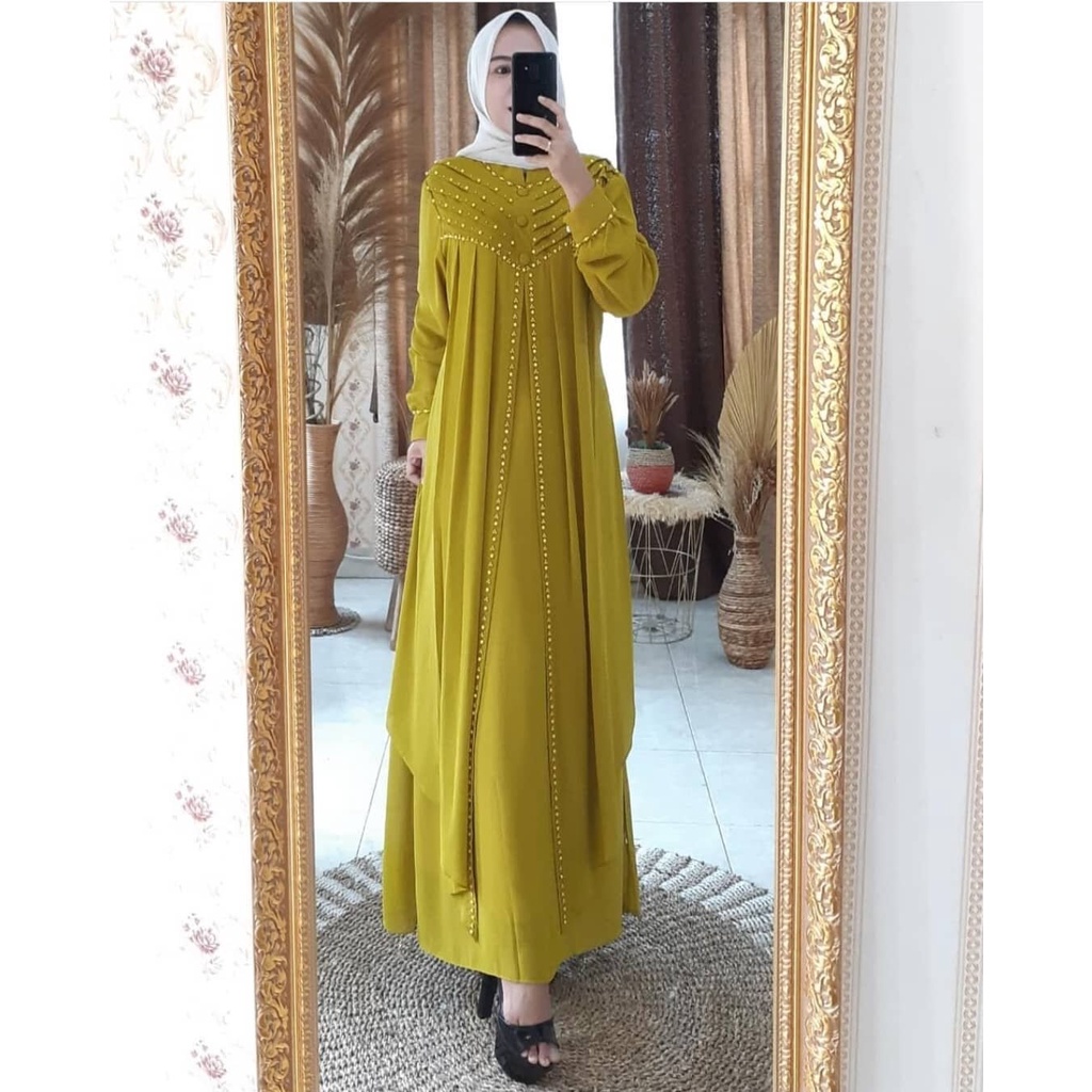 PROMO TERBARU GAMIS CANTIK GAMIS CARDIGAN CERUTI LIST DEPAN BAJU PESTA BUSUI FRENDLY GAMIS MEWAH GAM