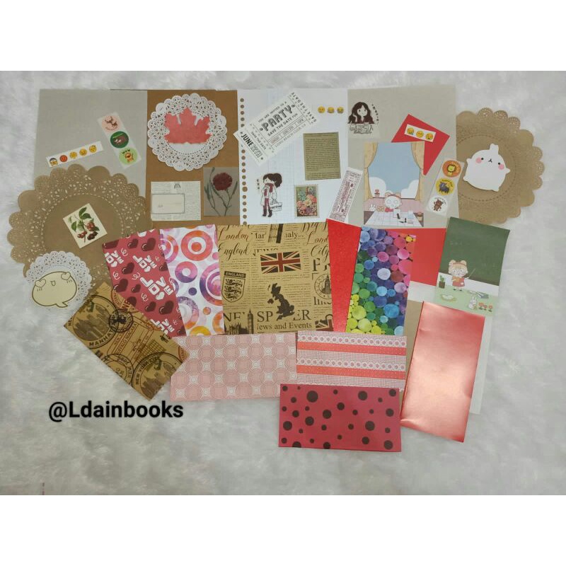 

Journal Kit Red/Jurnal Kit Merah Papers and Stikers Aesthetic Cute 35+++