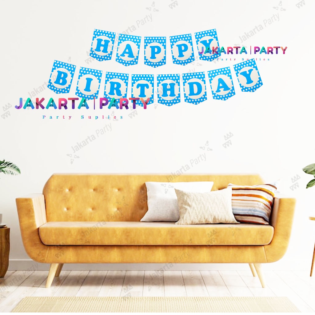 Banner HBD Polkadot / Bunting Flag HBD Polkadot / Party Flag HBD