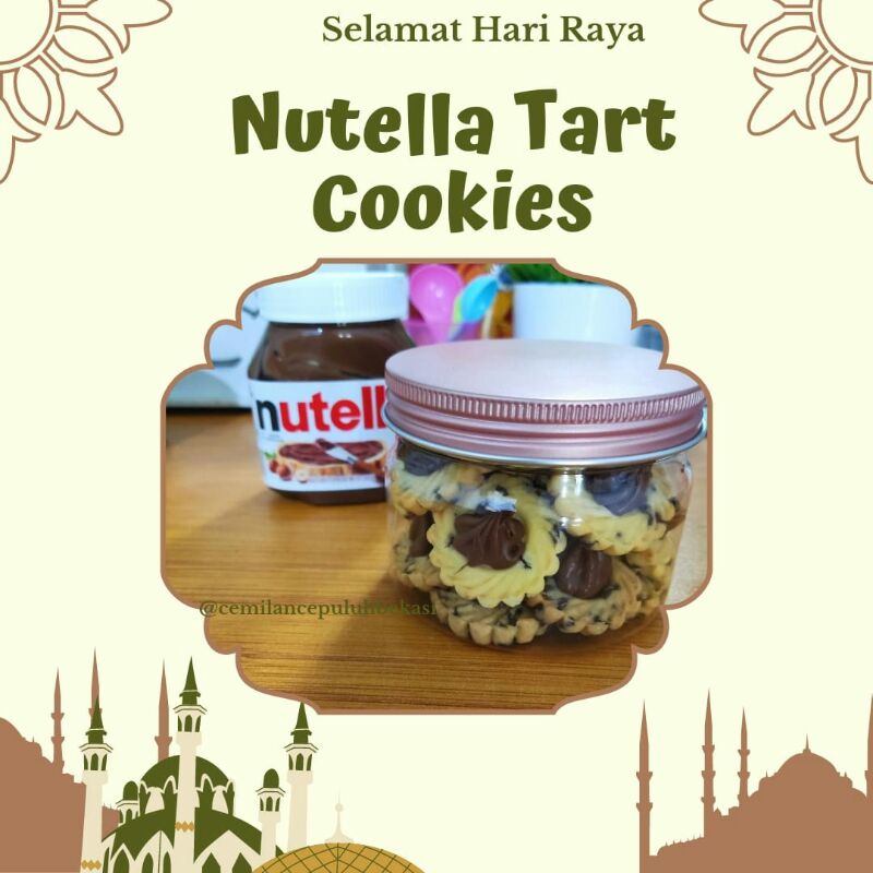 

KUE LEBARAN , KUE KERING LEBARAN , NUTELLA TART COOKIES , kue nutella tart butter nutella kue lebaran bekasi kue kering nutella nutela tart