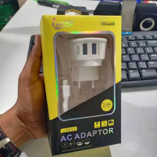 TRAVEL CHARGER LAMIGO 2 USB AC ADAPTOR USB TYPE C
