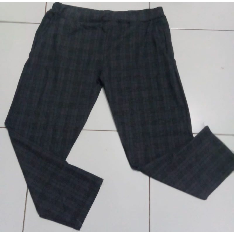 Celana kotak kotak wanita-celana wanita jumbo,celana kotak kotak wanita super jumbo muat bb s/d 90 kg