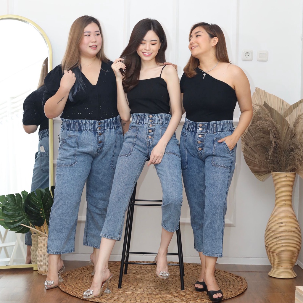 CELANA JEANS WANITA BF KEENAN RUBBER