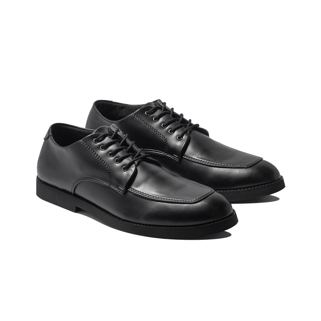 ALAVES BLACK ORIGINAL x LVNATICA Sepatu Formal Hitam Tali Pria Pantofel Kerja Kantor Dinas Resmi Guru PNS Kantoran Pesta Undangan Wedding Kondangan Nikah Wisuda Kuliah Derby Oxford Semi Kulit Premium Footwear Big Size Jumbo Ukuran Besar 44 Keren Terbaru