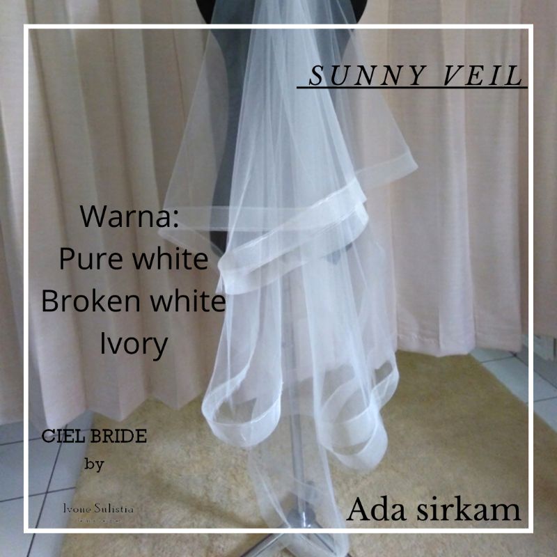 sunny veil kerudung pengantin modern minimalis soft tulle tile lembut