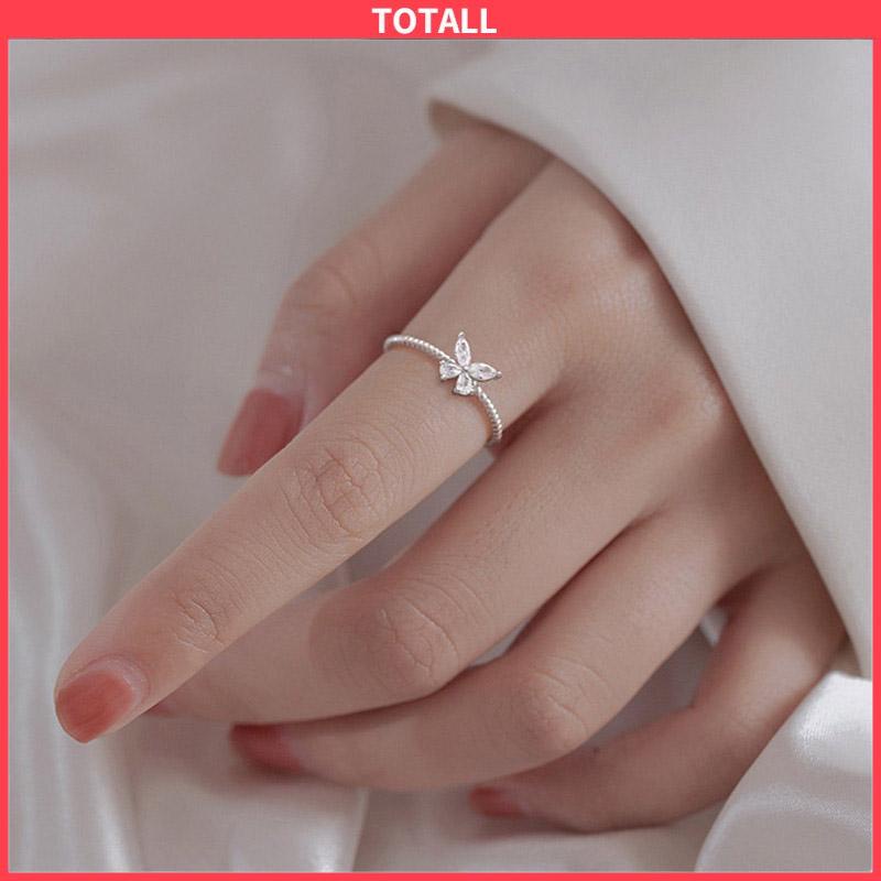 COD Cincin Model Terbuka Desain Kupu-Kupu Aksen Berlian Untuk Wanita-Totall