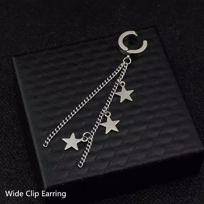 EE0434 - Anting JEPIT Tanpa Tindik Pria Wanita Kpop Korea BTS EXO NCT