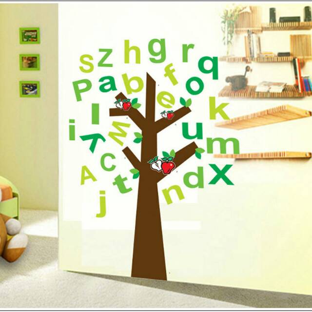 RELIZA WALLSTICKER POHON ALPHABETH HURUF STUDY ANAK AY9070