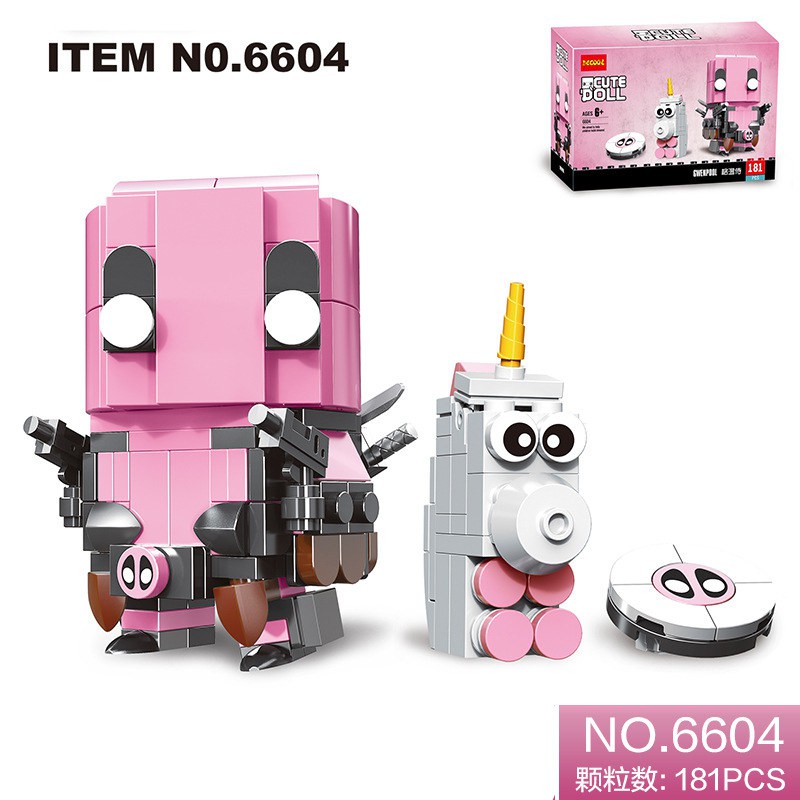 Mainan Lego Anak NEW 181pcs Brickheadz Marvel Avengers Super Heroes Deadpool Brick Heads Headz
