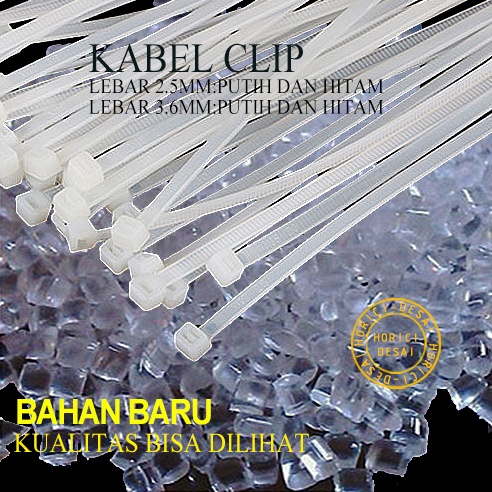 KABEL TIES 2.5MM/3.6MM 100/150/200/250/300MM kabel ties Putih dan hitam/cable ties/kabel serut/tali ties/ties kabel pengikat plastik