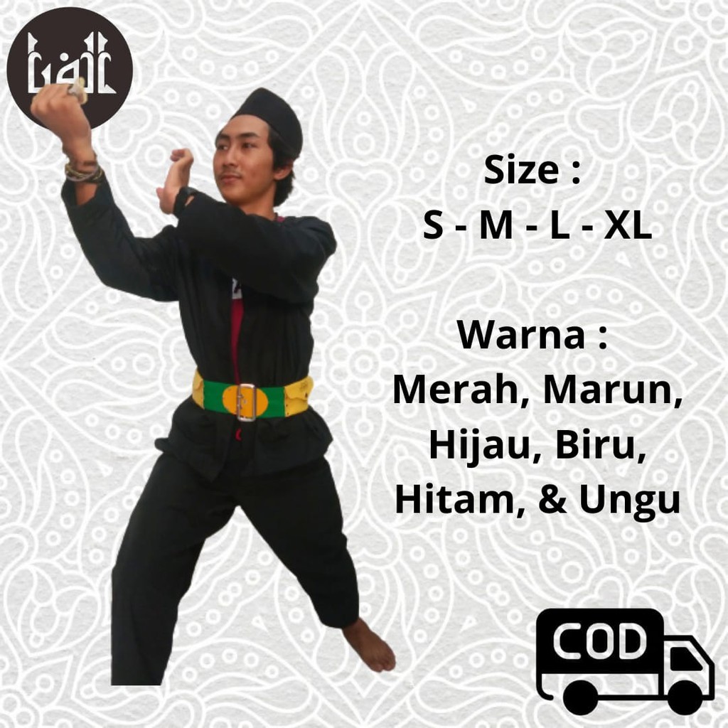 Baju Pangsi Baju Betawi Setelan Lengkap Sabuk dan Peci