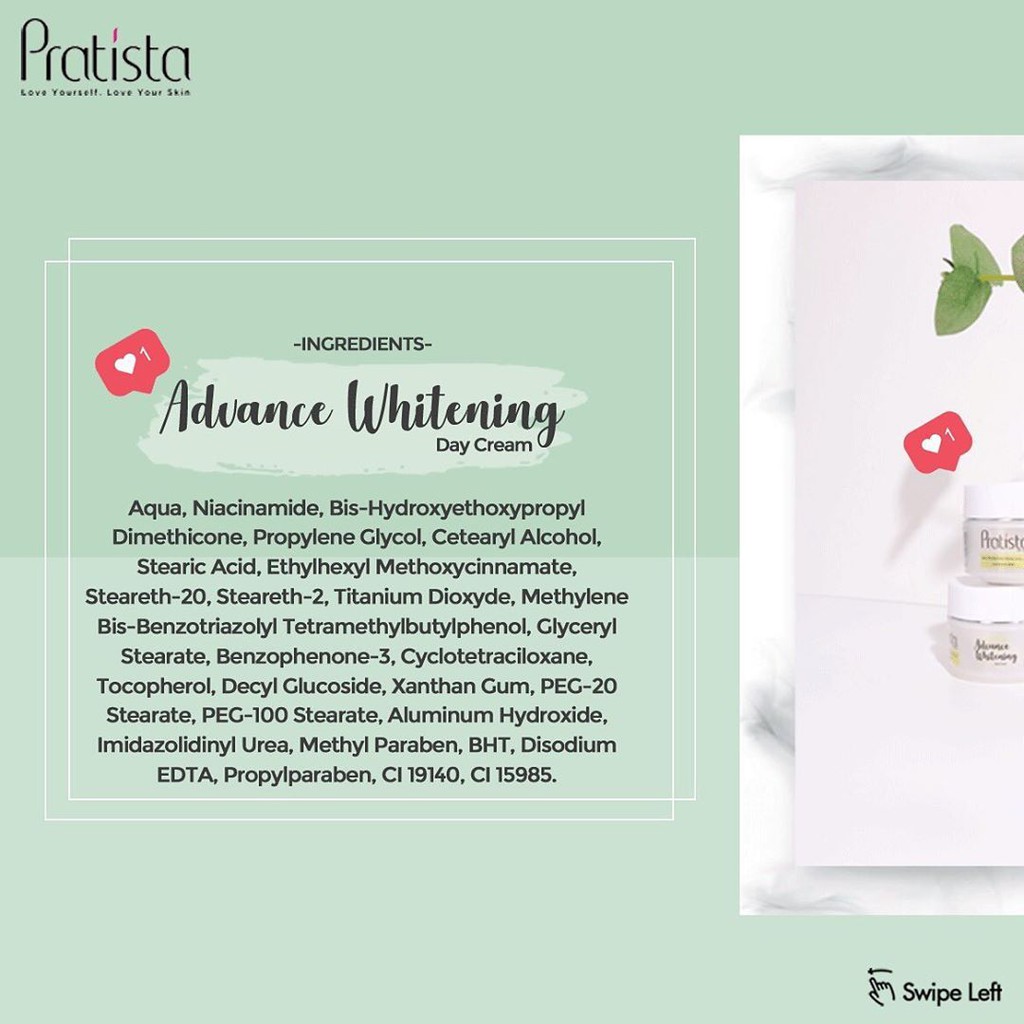 Pratista Advance Whitening Day Cream Pagi / Siang Mencerahkan Wajah