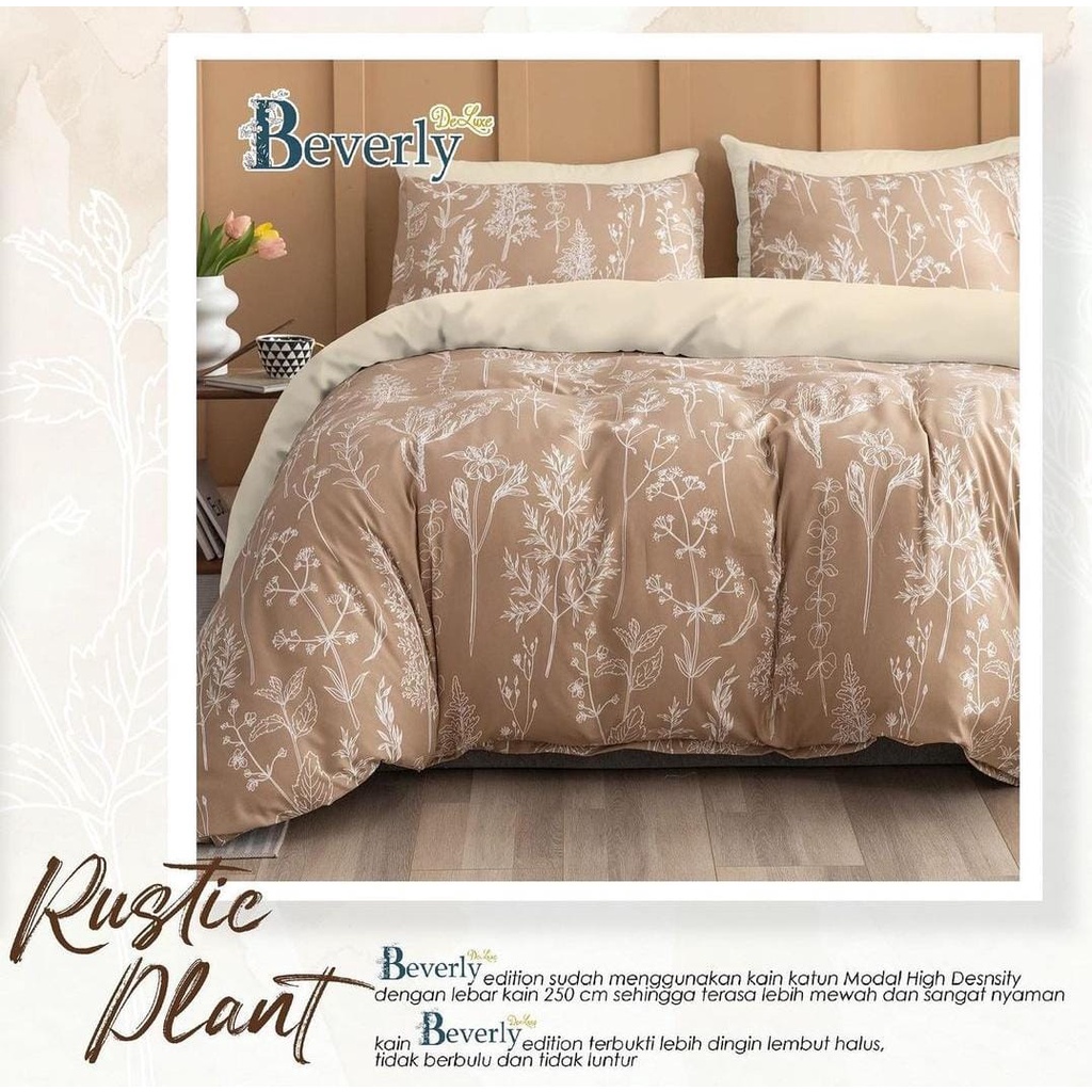 Sprei Katun anti geser Lokal CVC | Bunga Rustic Plant &amp; Case Grande Daun | ukuran 90 100 120 160 180x200