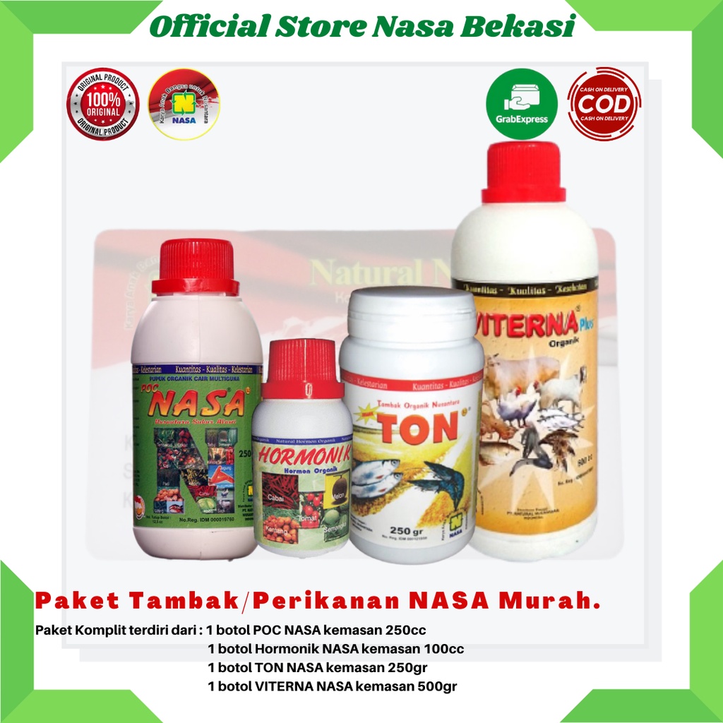 Paket Budi Daya Lele,Nila,Patin NASA/POC/HORMONIK/TAMBAK ORGANIK/VITERNA Vitamin Semua Jenis Ikan