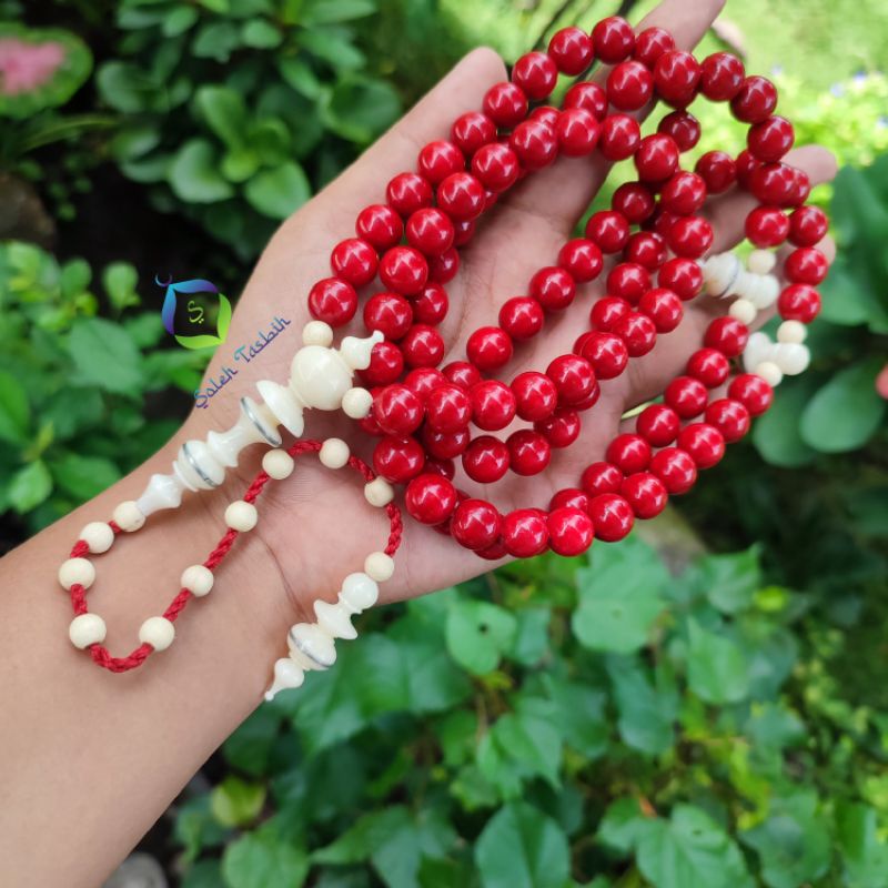 Tasbih Batu Coral Marjan Merah Super Size 10mm!! COD