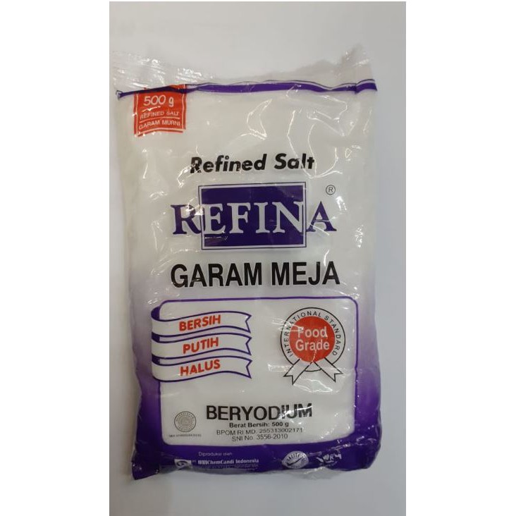 

Garam Meja Merk Refina - 500gram