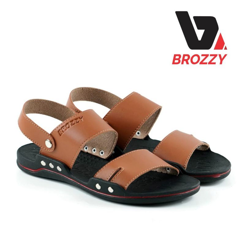 sandal kulit pria BROZZY B04/ japan casual style/TERBARU