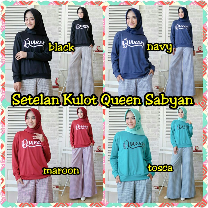 Setelan Kulot Queen Sabyan pakaian setelan wanita