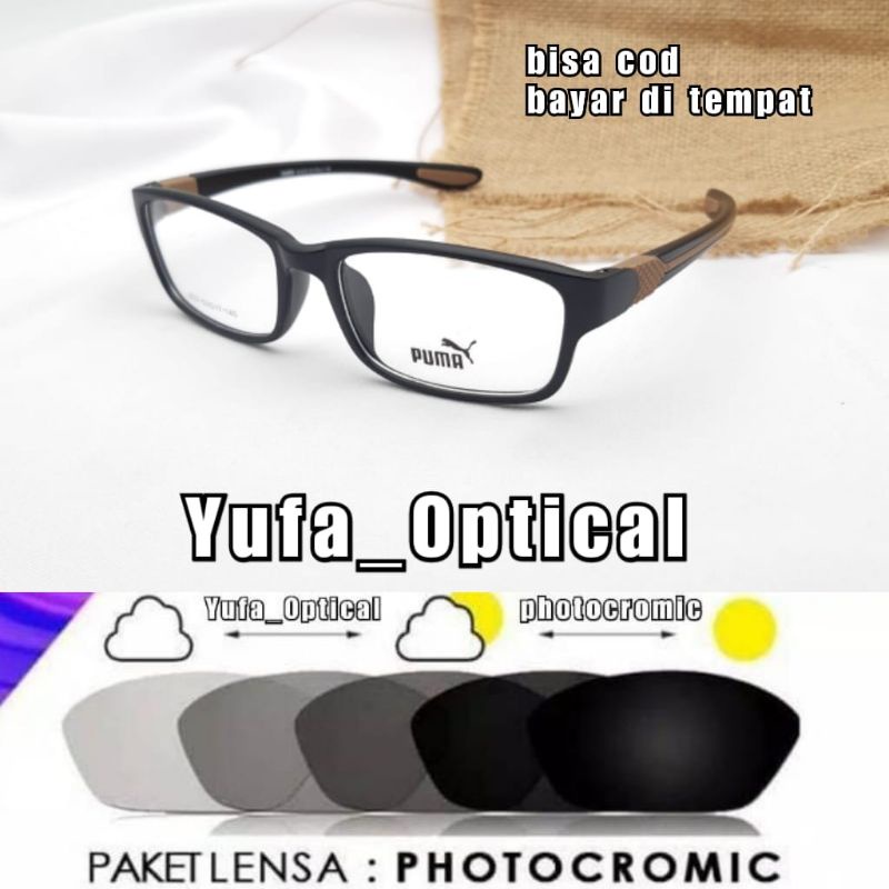 (BISA COD) Frame kacamata pria SPORT | kacamata photocromic minus antiradiasi UV | kacamata (833) ka
