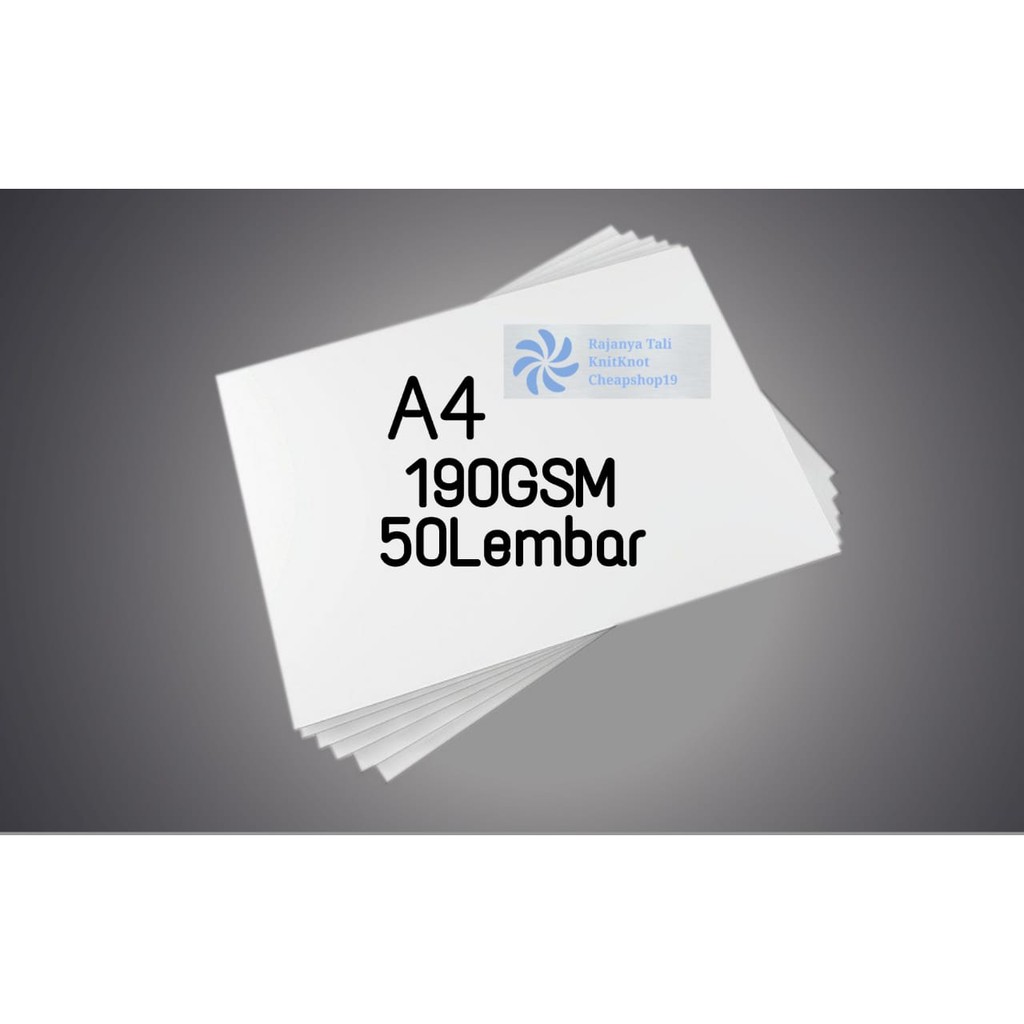 

190 GSM Kertas Art Paper / Carton / Karton A4 Putih Glossy 190GSM
