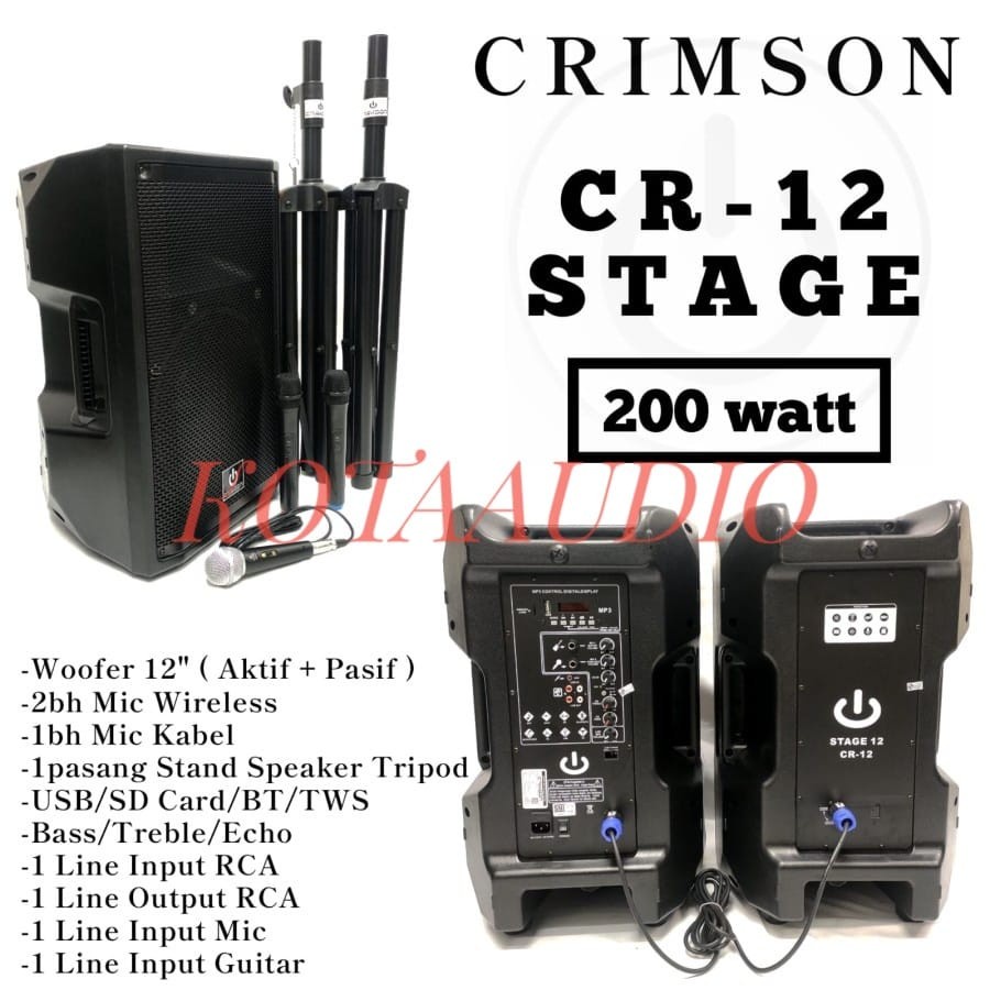SPEAKER AKTIF PASIF CRIMSON STAGE 12 / STAGE12 ORIGINAL