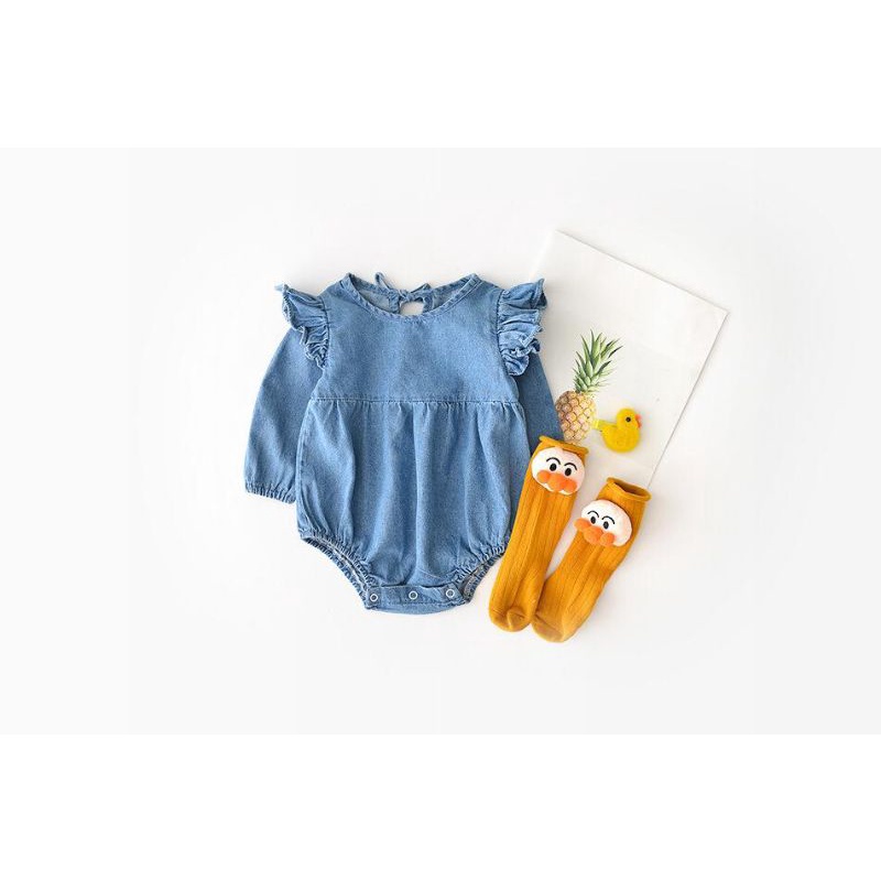 MN Lynn Denim romper anak bayi / baby kid denim romper-1