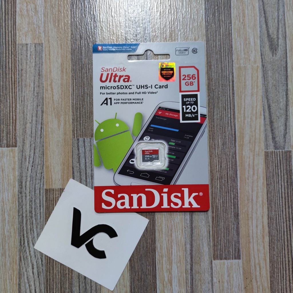 MicroSD SanDisk Ultra 256GB A1 Memory Card 256 GB Class 10 Micro SD 120MB/S MicroSDXC Kartu Memori