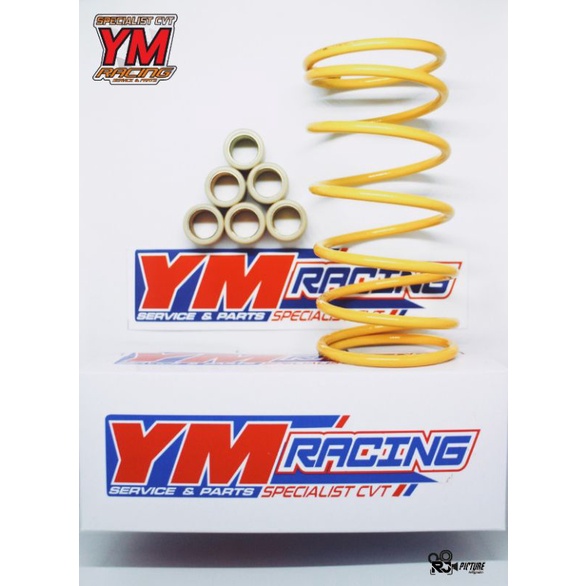 PAKET PER CVT 1500 RPM PLUS ROLLER ISI 6 BUTIR // UNTUK SEGALA MOTOR MATIC | ALL MATIC [ UNTUK SEMUA MOTOR MATIC (HONDA/SUZUKI/YAMAHA/VESPA) UPGRADE CVT YM RACING