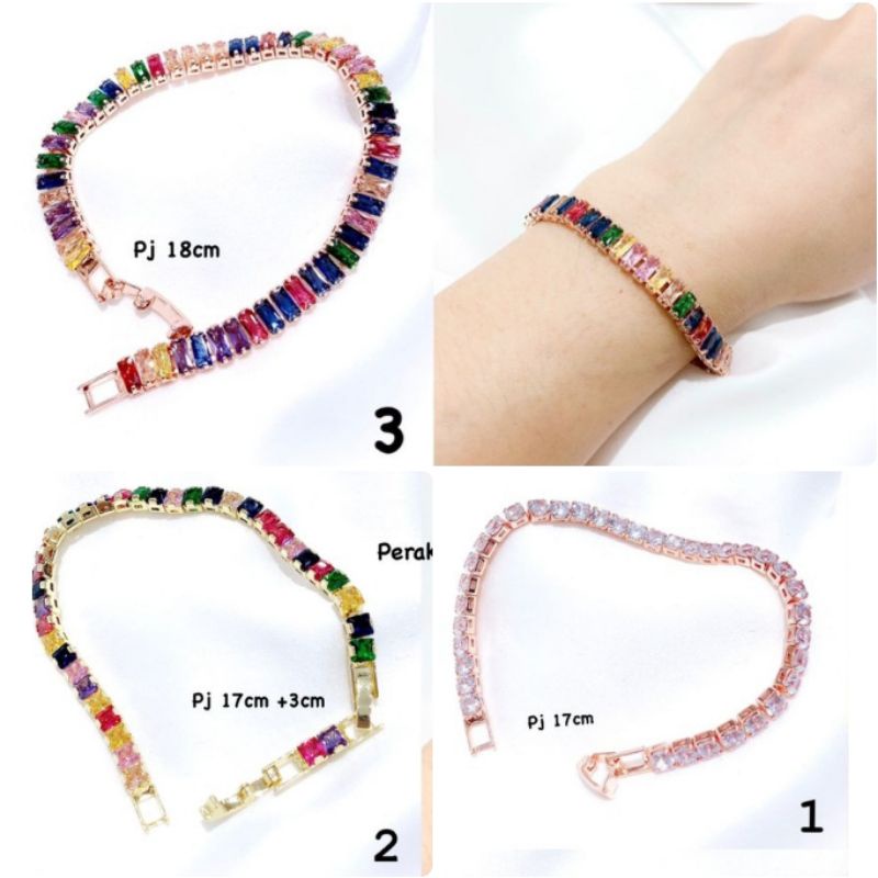 Gelang Premium Lapis emas Mirip emas asli Mata kilau Anti Karat anti alergi Premium Quality Anti karat anti alergi Gelang Zircone gelang Zircon G92