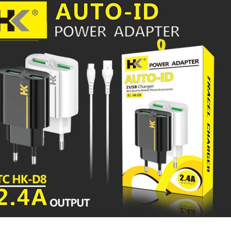 Adaptor Kabel TC HK-D8 2usb micro type C typec 2.4A Fast [VC.21My22ι]