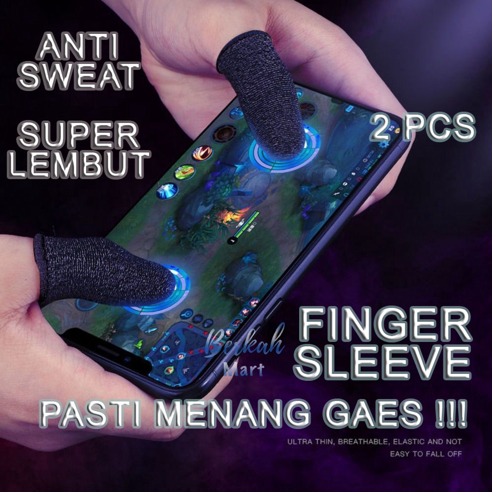 2 PCS SARUNG JEMPOL GAMING ANTI KERINGAT FINGER SLEEVE SEPASANG PEMBALUT JARI GAME BAHAN LEMBUT PUBG